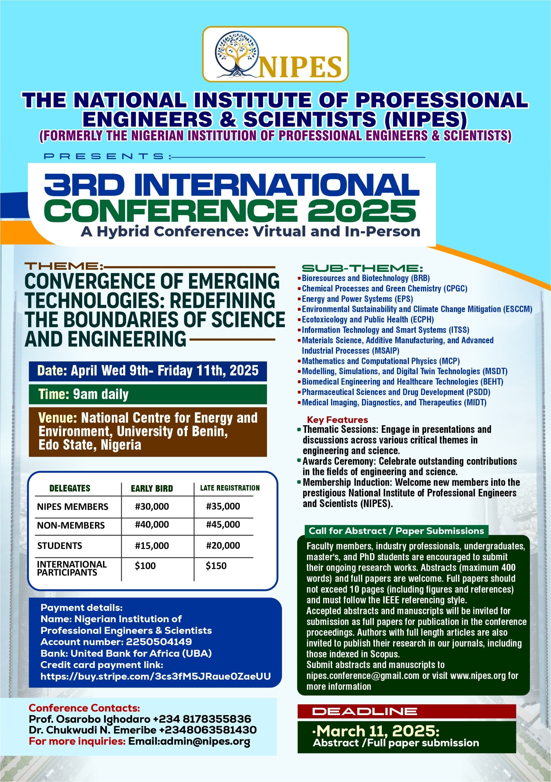 NIPES International Conference 2025 Flyer